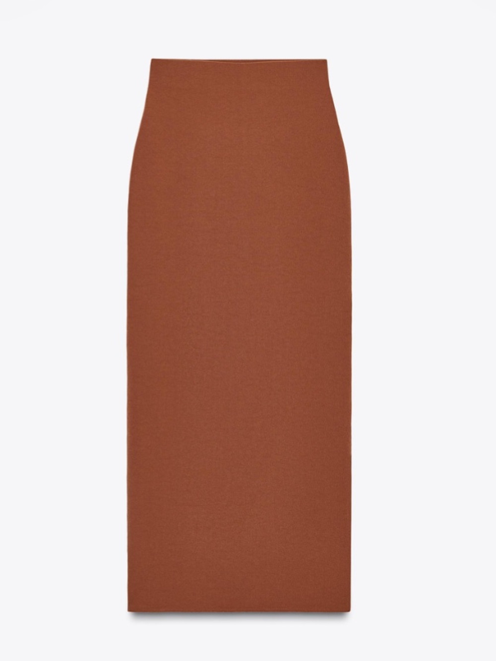 Zara Stretch Midi Skirt - tobacco